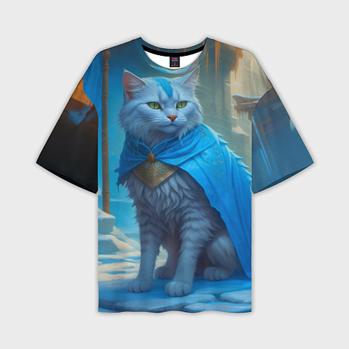 Мужская футболка оверсайз Снежный кот / 3D-принт – фото 1