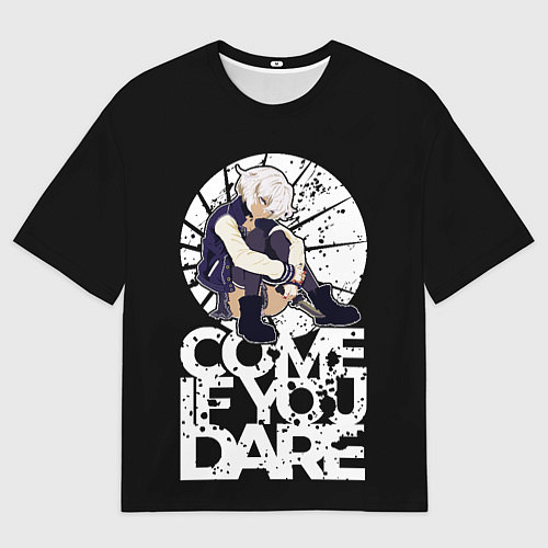 Мужская футболка оверсайз If you dare anime girl / 3D-принт – фото 1