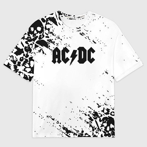 Мужская футболка оверсайз ACDC rock collection краски черепа / 3D-принт – фото 1