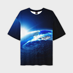 Мужская футболка оверсайз Восход солнца в космосе