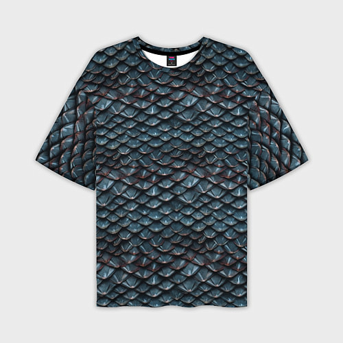 Мужская футболка оверсайз Dragon scale pattern / 3D-принт – фото 1