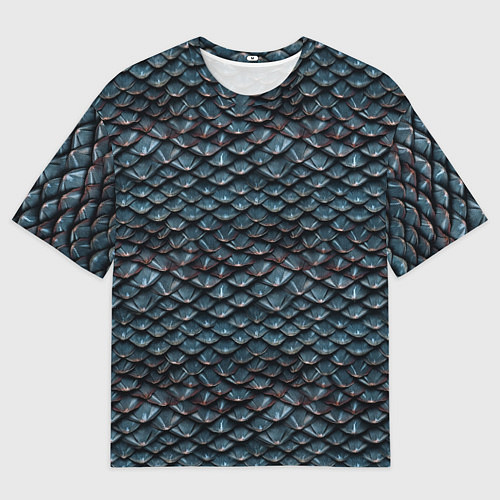 Мужская футболка оверсайз Dragon scale pattern / 3D-принт – фото 1