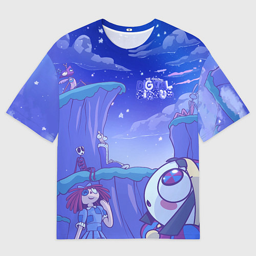 Мужская футболка оверсайз The Amazing Digital Circus night / 3D-принт – фото 1
