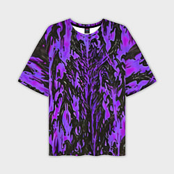 Мужская футболка оверсайз Демонический доспех фиолетовый