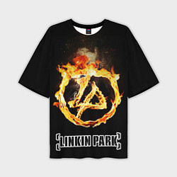 Футболка оверсайз мужская Linkin Park - fire logo, цвет: 3D-принт