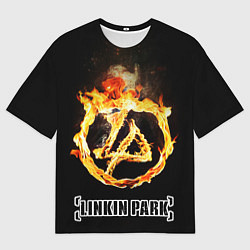Мужская футболка оверсайз Linkin Park - fire logo