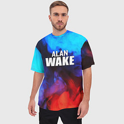 Футболка оверсайз мужская Alan Wake неоновый дым, цвет: 3D-принт — фото 2