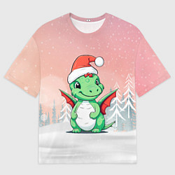 Мужская футболка оверсайз Дракон праздничных огней