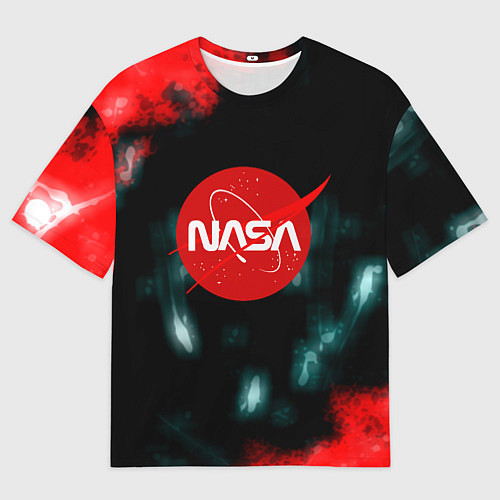 Мужская футболка оверсайз NASA космос краски / 3D-принт – фото 1
