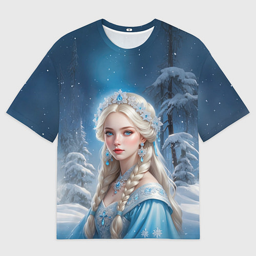 Мужская футболка оверсайз Прекрасная Снегурочка / 3D-принт – фото 1