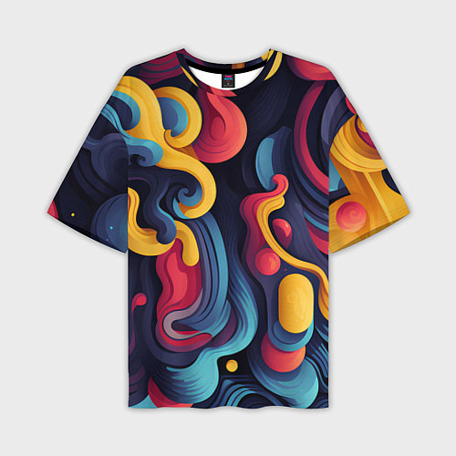Мужская футболка оверсайз Цветной хаос / 3D-принт – фото 1