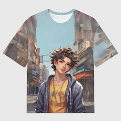 Футболка оверсайз мужская Беззаботный юноша, цвет: 3D-принт