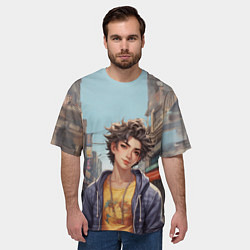 Футболка оверсайз мужская Беззаботный юноша, цвет: 3D-принт — фото 2
