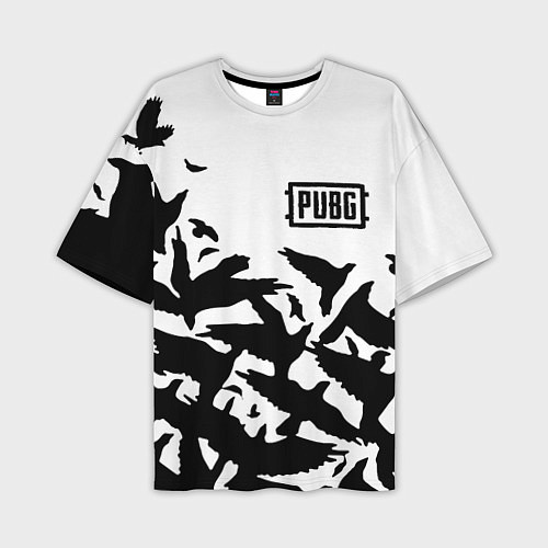 Мужская футболка оверсайз PUBG black birds / 3D-принт – фото 1