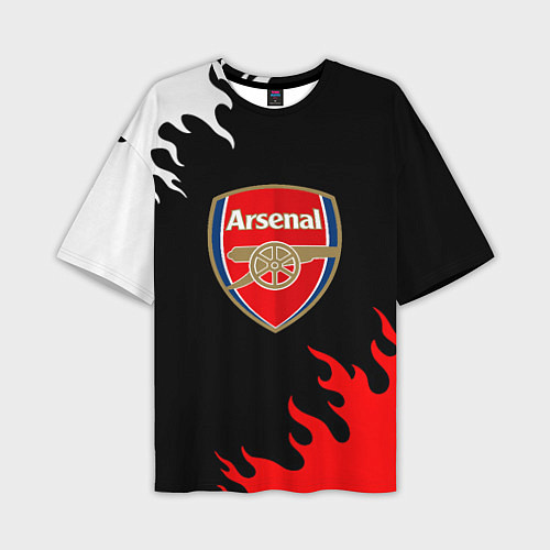 Мужская футболка оверсайз Arsenal fc flame / 3D-принт – фото 1