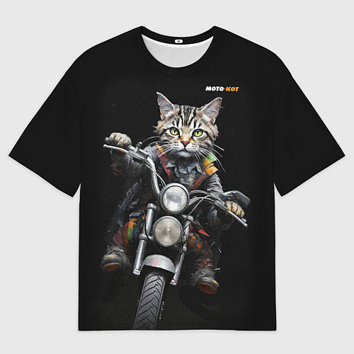 Мужская футболка оверсайз Мотокот / 3D-принт – фото 1