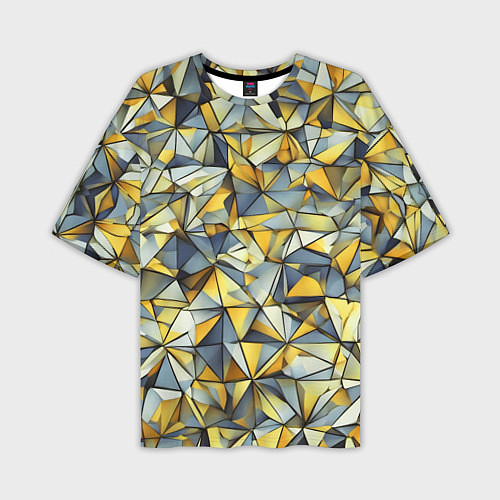Мужская футболка оверсайз Маленькие золотые треугольники / 3D-принт – фото 1