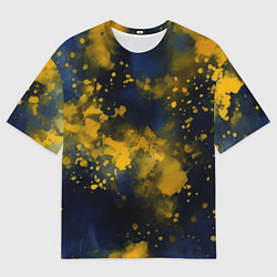 Мужская футболка оверсайз Акварелика в синем