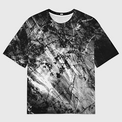Мужская футболка оверсайз Чёрный мрамор