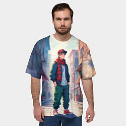 Футболка оверсайз мужская Парень в штанах карго, цвет: 3D-принт — фото 2