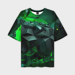 Мужская футболка оверсайз Зеленый океан абстракции