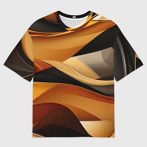 Мужская футболка оверсайз Желтая и черная абстракция / 3D-принт – фото 1