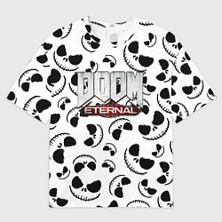 Футболка оверсайз мужская Doom Eternal x тыквенный спас, цвет: 3D-принт