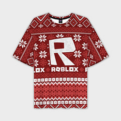 Футболка оверсайз мужская Roblox christmas sweater, цвет: 3D-принт