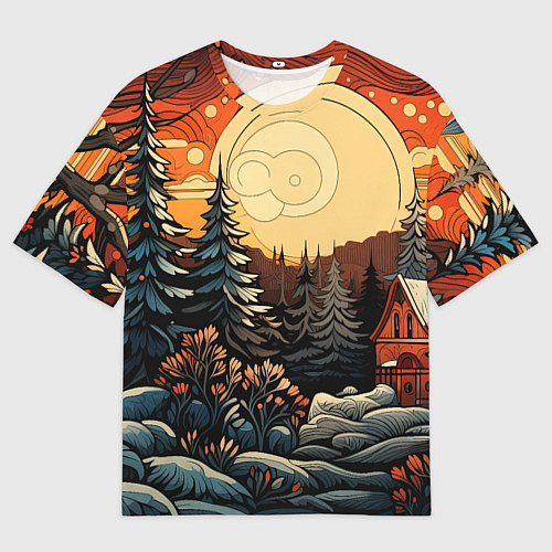Мужская футболка оверсайз Волшебная роспись / 3D-принт – фото 1