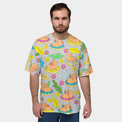 Футболка оверсайз мужская Семья капибар на отдыхе, цвет: 3D-принт — фото 2