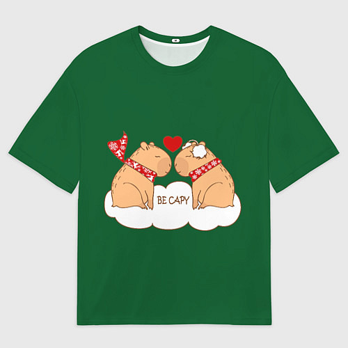 Мужская футболка оверсайз Капибара: be capy / 3D-принт – фото 1
