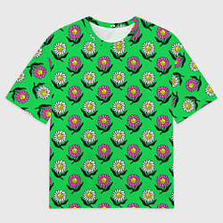 Мужская футболка оверсайз Цветут цветы