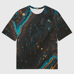 Футболка оверсайз мужская Разводы на нефтяной луже, цвет: 3D-принт