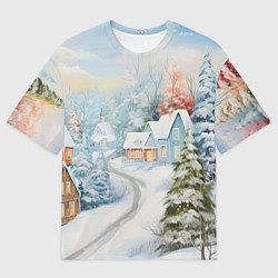 Мужская футболка оверсайз Морозная феерия ночи