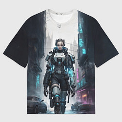 Футболка оверсайз мужская Девушка-исполин, цвет: 3D-принт