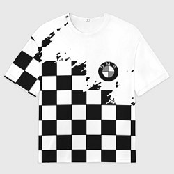 Мужская футболка оверсайз BMW black geometry splash