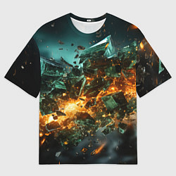 Футболка оверсайз мужская Геометрический всплеск, цвет: 3D-принт