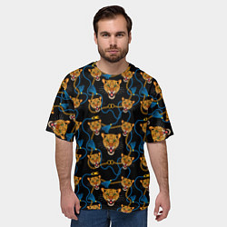 Футболка оверсайз мужская Золотая цепь с леопардами, цвет: 3D-принт — фото 2