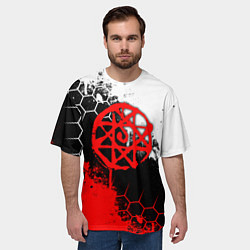 Футболка оверсайз мужская Печать Альфонса - стальной алхимик, цвет: 3D-принт — фото 2