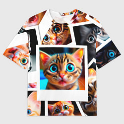 Мужская футболка оверсайз Котики фото