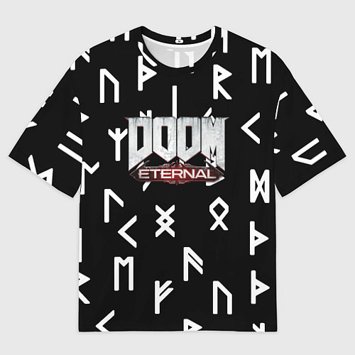 Мужская футболка оверсайз Doom Eternal mars symbol demon / 3D-принт – фото 1