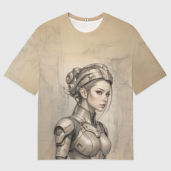 Мужская футболка оверсайз Скетч разведчица