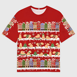 Футболка оверсайз мужская Капибара на Новый год, цвет: 3D-принт