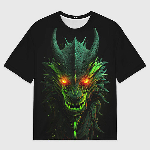 Мужская футболка оверсайз Дракон сверкающих елей / 3D-принт – фото 1