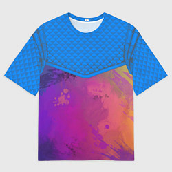 Мужская футболка оверсайз Кляксы и цветной туман
