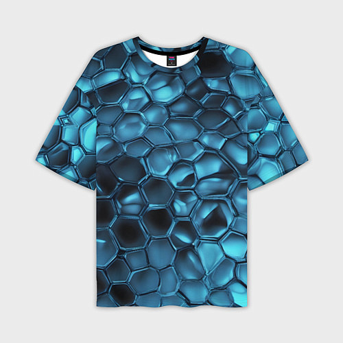 Мужская футболка оверсайз Синее стекло / 3D-принт – фото 1