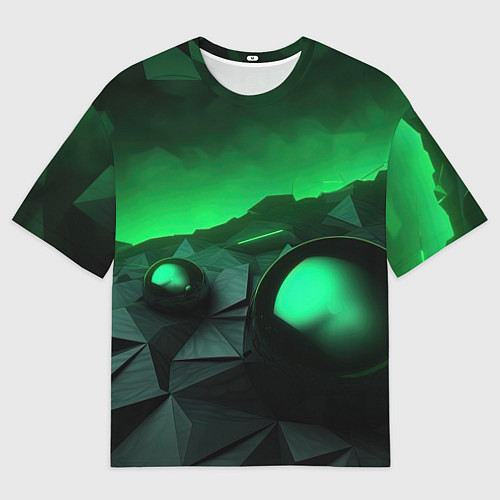 Мужская футболка оверсайз Асимметрия растительного узора / 3D-принт – фото 1