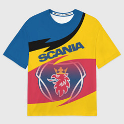 Футболка оверсайз мужская Scania logo, цвет: 3D-принт