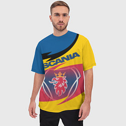 Футболка оверсайз мужская Scania logo, цвет: 3D-принт — фото 2