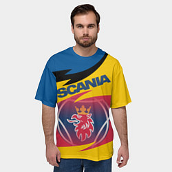 Футболка оверсайз мужская Scania logo, цвет: 3D-принт — фото 2